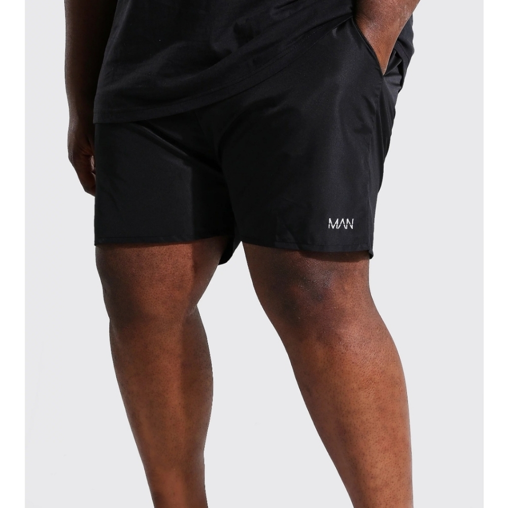 Boohoo Plus Man Dash Swim Short in Black 🆕️